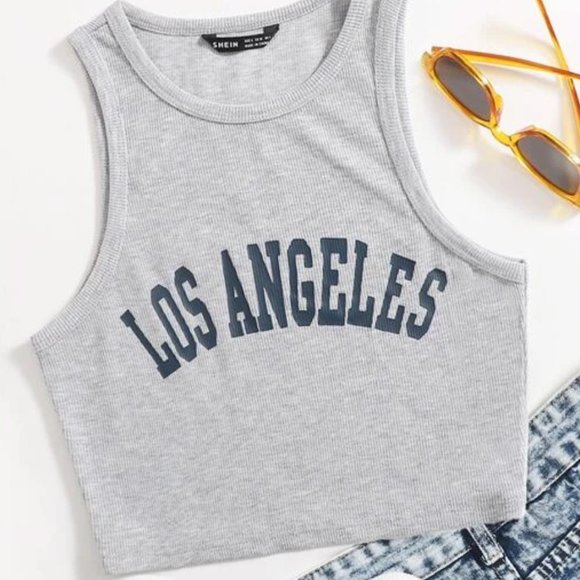 Los Angeles grey halter top - Picture 1 of 2